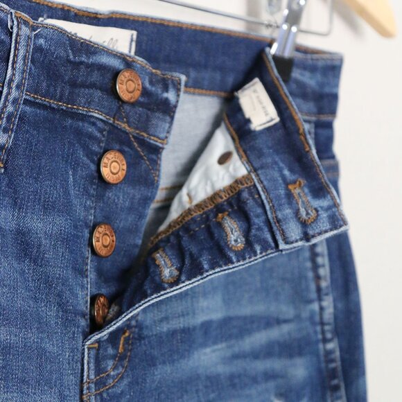 Madewell 10" High-Rise Skinny Jeans Drop-Hem Edition Women's 26 Button Fly $135 - Picture 8 of 16